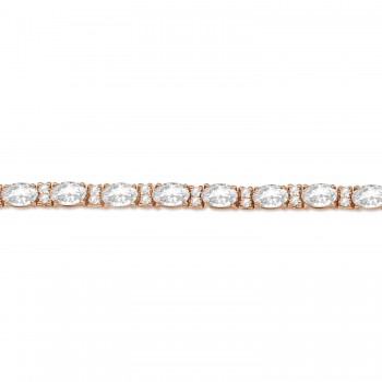 Lab Grown Diamond Oval Cut Tennis Bracelet 14k Rose Gold (9.25ctw)