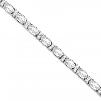 Lab Grown Diamond Oval Cut Tennis Bracelet 14k White Gold (9.25ctw)