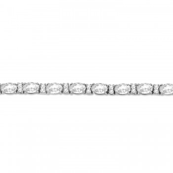 Lab Grown Diamond Oval Cut Tennis Bracelet 14k White Gold (9.25ctw)