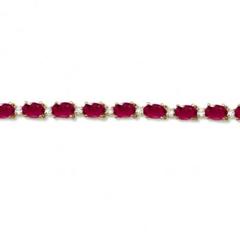 Ruby & Diamond Tennis Bracelet 14k Yellow Gold (12.00ct)