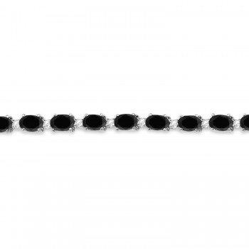 Black & White Diamond Tennis Bracelet 14k White Gold (12.00ct)