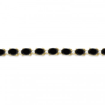 Black & White Diamond Tennis Bracelet 14k Yellow Gold (12.00ct)