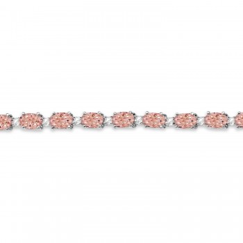 Morganite & Diamond Tennis Bracelet 14k White Gold (12.00ct)