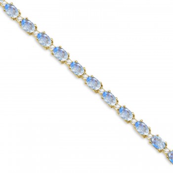 Moonstone & Diamond Tennis Bracelet 14k Yellow Gold (12.00ct)