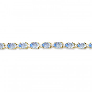 Moonstone & Diamond Tennis Bracelet 14k Yellow Gold (12.00ct)