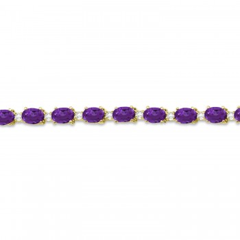 Amethyst & Diamond Tennis Bracelet 14k Yellow Gold (12.00ct)