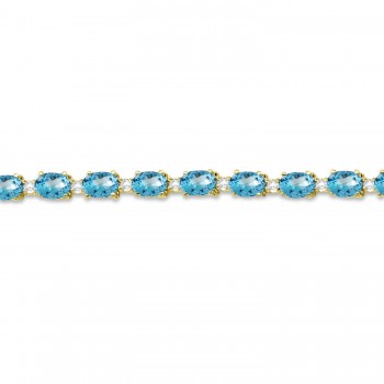 Blue Topaz & Diamond Tennis Bracelet 14k Yellow Gold (12.00ct)