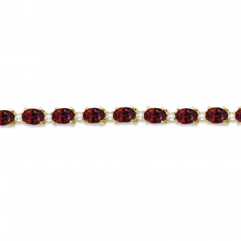 Garnet & Diamond Tennis Link Bracelet 14k Yellow Gold (12.00ct)