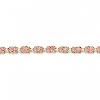 Morganite & Diamond Tennis Bracelet 14k Yellow Gold (12.00ct)