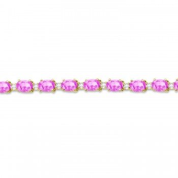 Pink Sapphire & Diamond Tennis Bracelet 14k Yellow Gold (12.00ct)