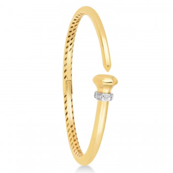 Diamond Hardware Bangle Bracelet 14K Yellow Gold (0.05ct)