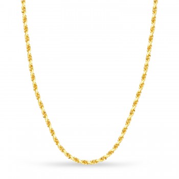 Rope Chain Necklace With Lobster Lock 14k Yellow Gold
