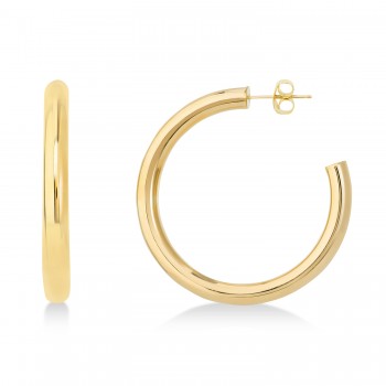 Large Open Hoop Earrings 14k Yellow Gold