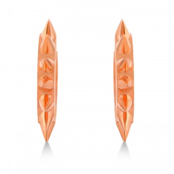 Spike Design Huggie Earrings 14k Rose Gold