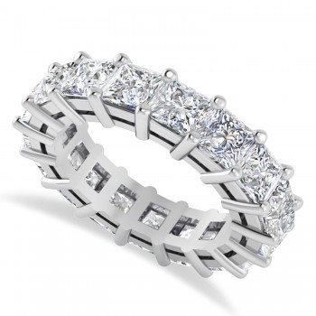 Princess Cut Diamond Eternity Wedding Band 14k White Gold (6.63ct)