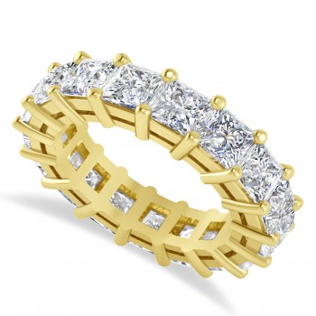 Princess Cut Diamond Eternity Wedding Band 14k Yellow Gold (6.63ct)