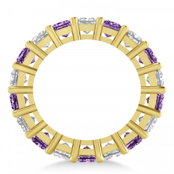 Princess Diamond & Amethyst Wedding Band 14k Yellow Gold (5.94ct)