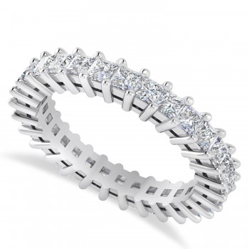 Princess Cut Diamond Eternity Wedding Band 14k White Gold (2.32ct)