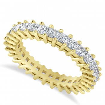 Princess Cut Diamond Eternity Wedding Band 14k Yellow Gold (2.32ct)