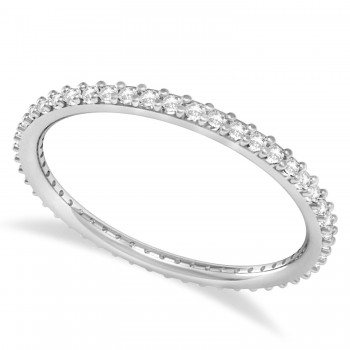 Petite Diamond Prong-Set Eternity Wedding Band 14k White Gold (0.25ct)