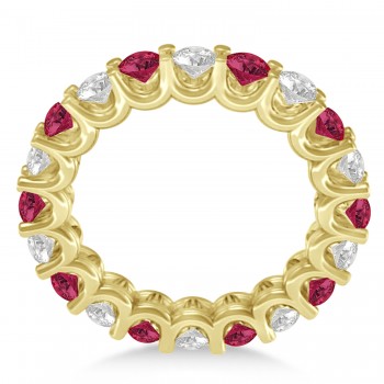 Diamond & Ruby Eternity Wedding Band 14k Yellow Gold (2.40ct)