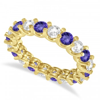 Diamond & Tanzanite Eternity Wedding Band 14k Yellow Gold (2.40ct)