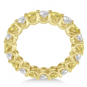 Yellow & White Diamond Eternity Wedding Band 14k Yellow Gold (2.40ct)