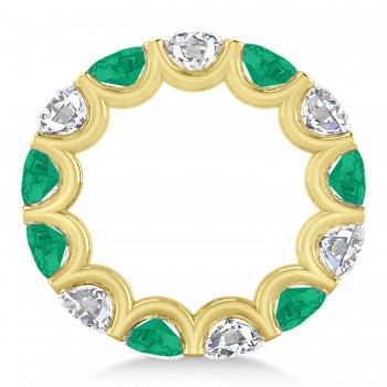 Diamond & Emerald Eternity Wedding Band 14k Yellow Gold (11.00ct)