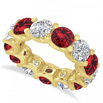 Diamond & Ruby Eternity Wedding Band 14k Yellow Gold (11.00ct)