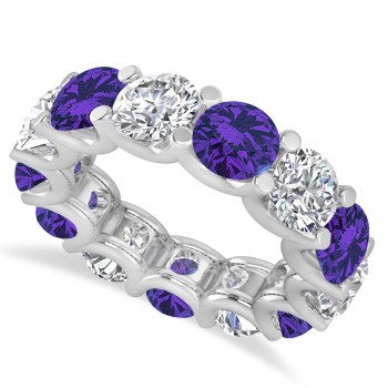 Diamond & Tanzanite Eternity Wedding Band 14k White Gold (11.00ct)