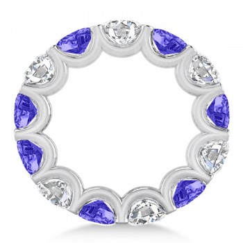 Diamond & Tanzanite Eternity Wedding Band 14k White Gold (11.00ct)