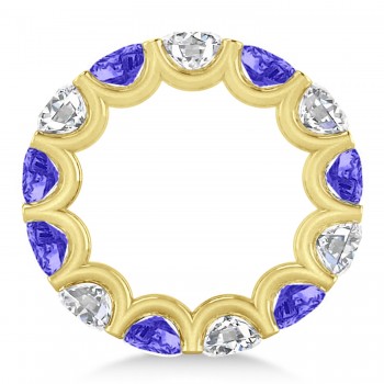 Diamond & Tanzanite Eternity Wedding Band 14k Yellow Gold (11.00ct)