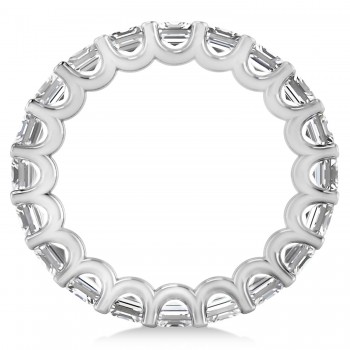 Asscher-Cut Diamond Eternity Wedding Band Ring 14k White Gold (5.00ct)