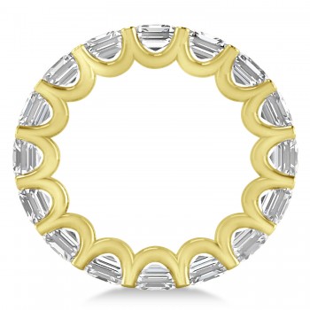 Asscher-Cut Eternity Diamond Wedding Band Ring 14k Yellow Gold (9.00ct)