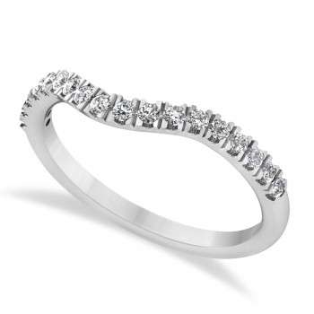 Diamond Curved Ring Wedding Band Platinum (0.27ct)