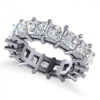 Princess Cut Diamond Eternity Wedding Band 14k White Gold (8.96ct)