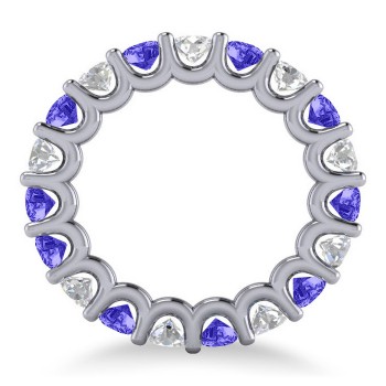 Diamond & Tanzanite Eternity Wedding Band 14k White Gold (3.53ct)