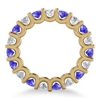 Diamond & Tanzanite Eternity Wedding Band 14k Yellow Gold (3.53ct)