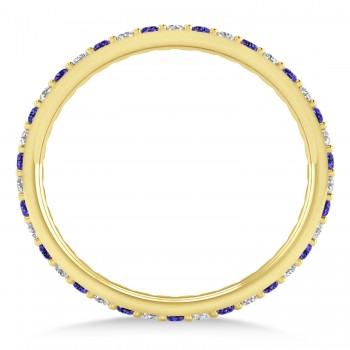 Diamond & Tanzanite Eternity Wedding Band 14k Yellow Gold (0.57ct)