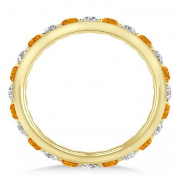 Diamond & Citrine Eternity Wedding Band 14k Yellow Gold (1.50ct)