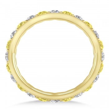 Yellow & White Diamond Eternity Wedding Band 14k Yellow Gold (1.50ct)