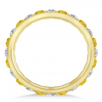 Diamond & Yellow Sapphire Eternity Wedding Band 14k Yellow Gold (1.50ct)