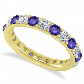 Diamond & Tanzanite Eternity Wedding Band 14k Yellow Gold (2.00ct)