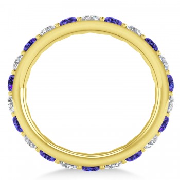 Diamond & Tanzanite Eternity Wedding Band 14k Yellow Gold (2.00ct)