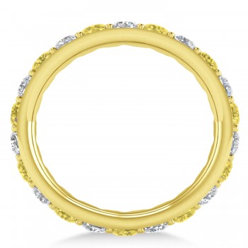 Yellow & White Diamond Eternity Wedding Band 14k Yellow Gold (2.00ct)