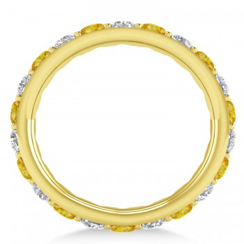 Diamond & Yellow Sapphire Eternity Wedding Band 14k Yellow Gold (2.00ct)