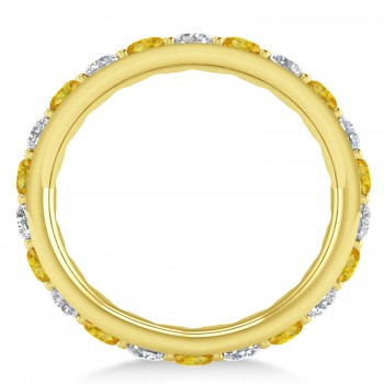 Diamond & Yellow Sapphire Eternity Wedding Band 14k Yellow Gold (2.00ct)