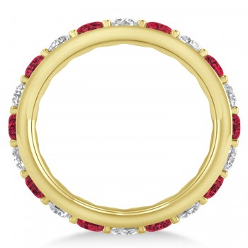 Diamond & Ruby Eternity Wedding Band 14k Yellow Gold (2.50ct)