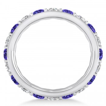 Diamond & Tanzanite Eternity Wedding Band 14k White Gold (2.50ct)