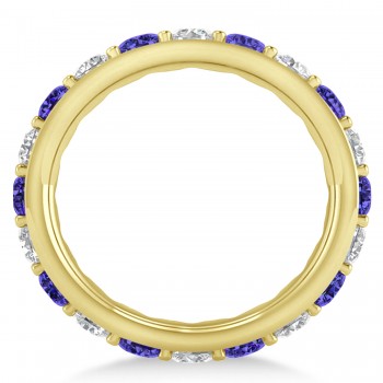 Diamond & Tanzanite Eternity Wedding Band 14k Yellow Gold (2.50ct)